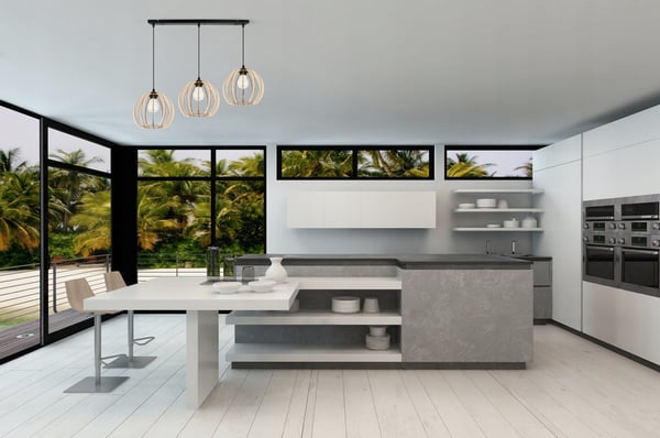 MODERN LED-TAKLAMPA I TRÄ