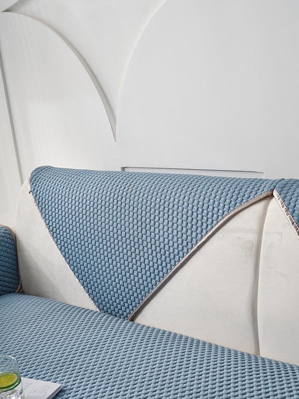 Matta för soffa 90x240 cm marinblå hjärtmönster