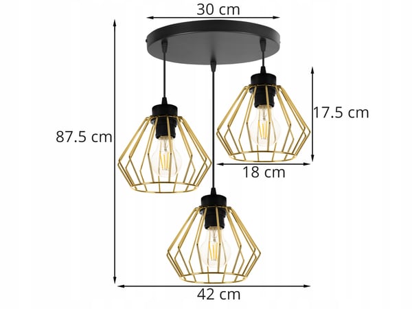 Lofthængende lampe med guld lysekrone i loftet Druciak