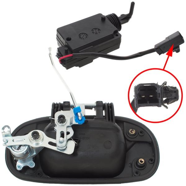 Fiat Doblo I 00-10 Baklucka yttre handtag + manöverdon 2 st. set