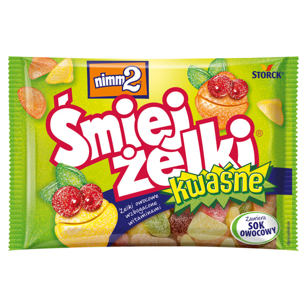 nimm2 Śmiejki Vitamiineilla rikastetut hapanhedelmähyytelöt 100 g