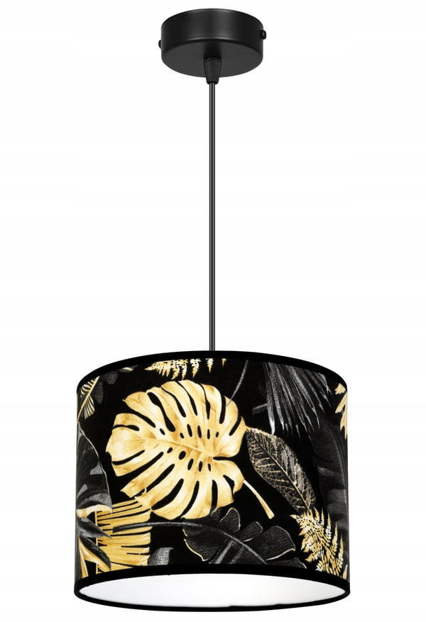 Lofthængende lampe, lampeskærm, gyldne blomster, LED