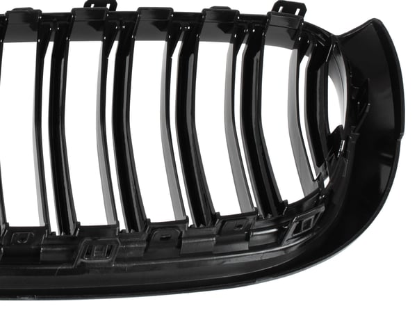 BMW X3 F25 14-17 gitter mellem forlygterne (nyrerne) venstre + højre sæt SORT GLOSSY DOBBELT BAR