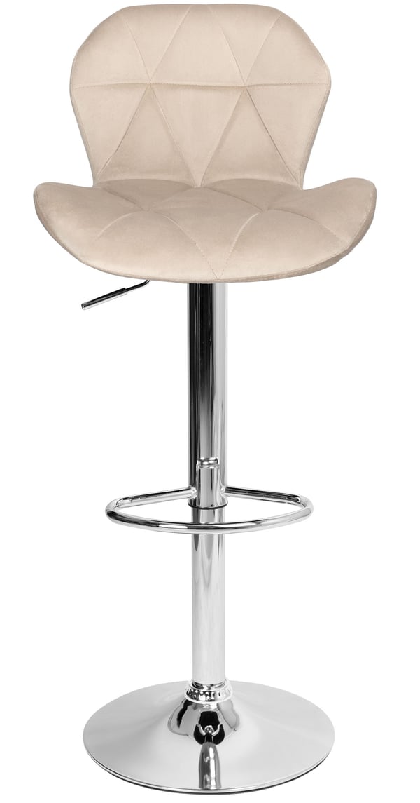 Gordon kromad barstol, beige sammet