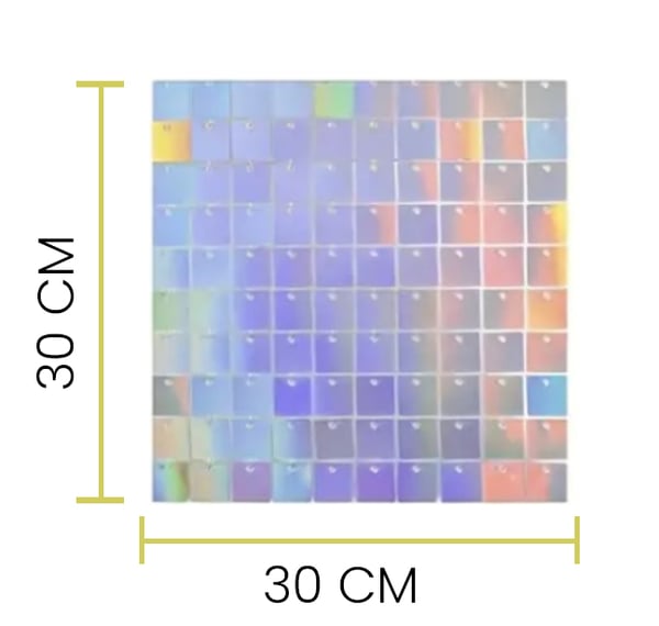 Fotobaggrund sølv fotopanel væg 30x30cm laser sølv