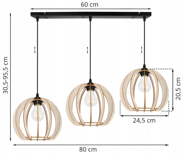 MODERN LED-TAKLAMPA I TRÄ