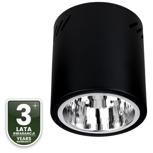 Fast rund loftslampe til påbygning APUS 13 spot TUBA sort E27