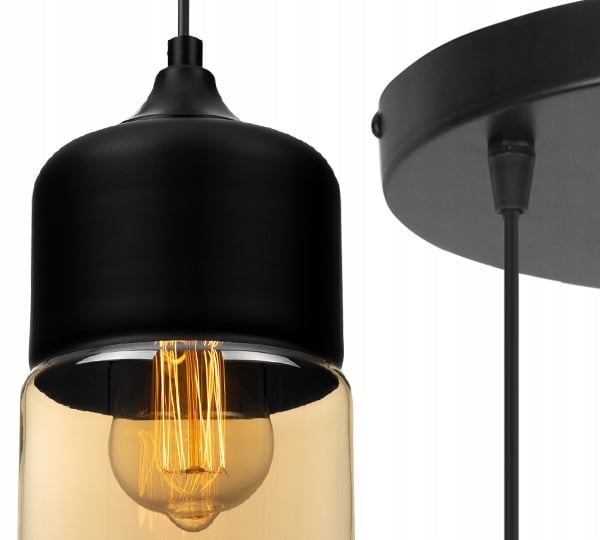 HÆNGENDE LOFTSLAMPE, GLASPLAFON, LED-LAMPE