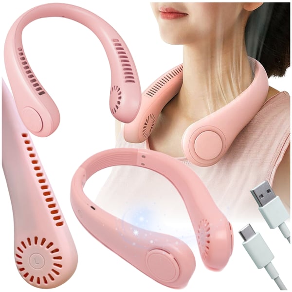 Bærbar nakkekøler Mini sportsventilator Pink Gave
