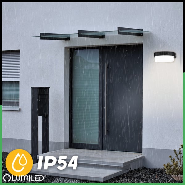 LED facadelampe udendørs væglampe til have varm 4000K 5W IP54 SEVIA sort LUMILED