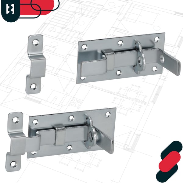 KOTARBAU® universallåsregel för dörrar och grindar med hänglås, stål 100 mm