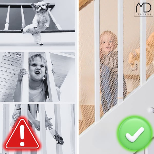 Beskyttelsesnet til gelændere uden boring, trapper, balkon til kæledyr, 300 cm