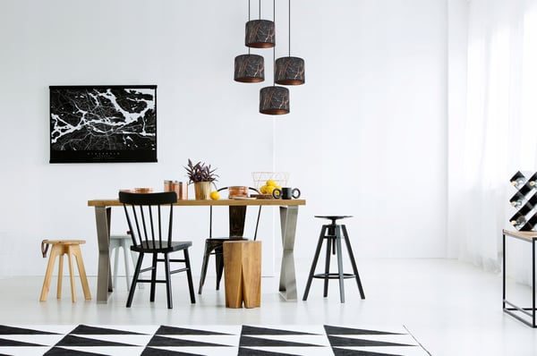 HÆNGELAMPE, LOFTKRONE, LAMPESKÆRM, MØNSTER, KOBBER
