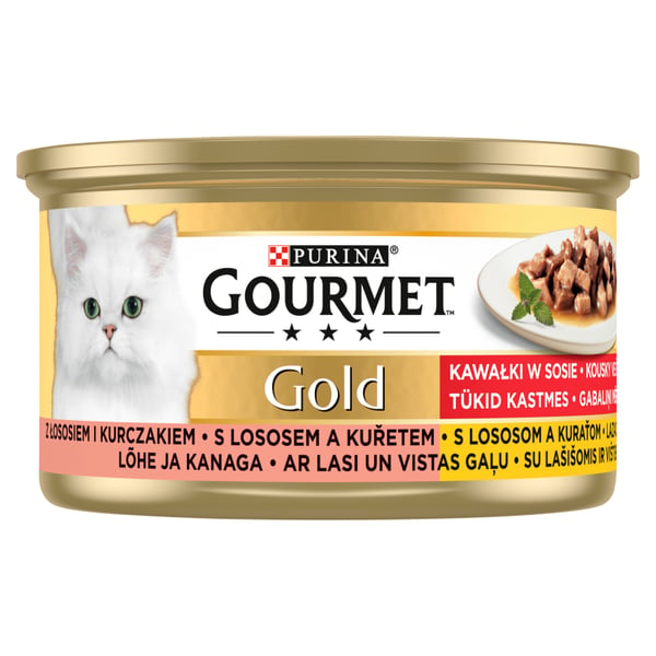 Gourmet Gold kattmat lax och kyckling i tomatsås 85 g