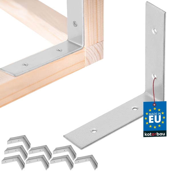 Kotarbau® Kirvesmiehen kulmaliitin ruostumatonta terästä sinkittyä 80 x 80 x 20 mm 100 kpl:n sarja
