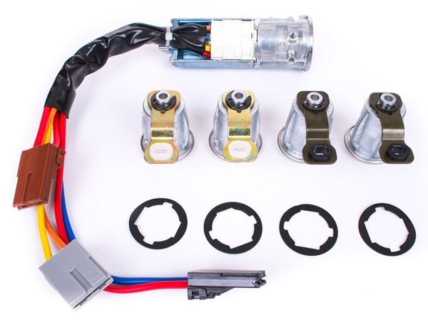 Citroen Berlingo 96-07 komplett tändningslås + 4 låsinsatser SET UTAN STARTSPÄRR