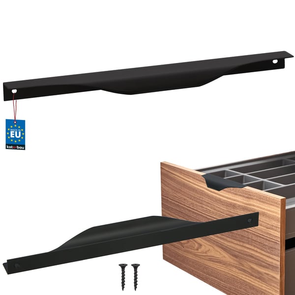 Modern Edge Møbelgreb Aluminium Mat Sort 256 / 276 MM