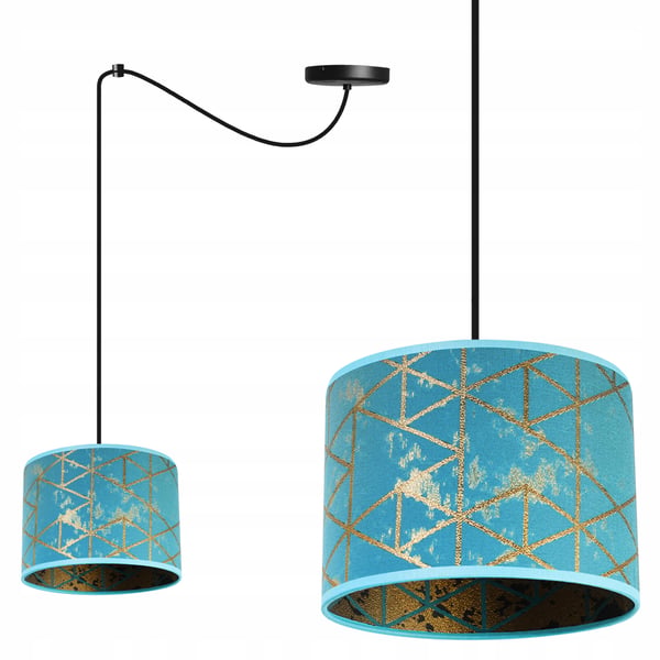 Lofthængende lampe, edderkop-lampeskærm, gyldent mønster