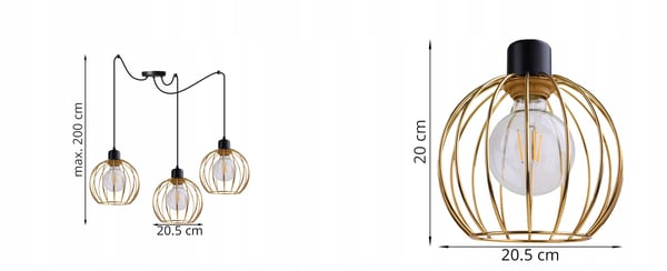 Lofthængende lampe med lysekrone i gylden edderkop-stil