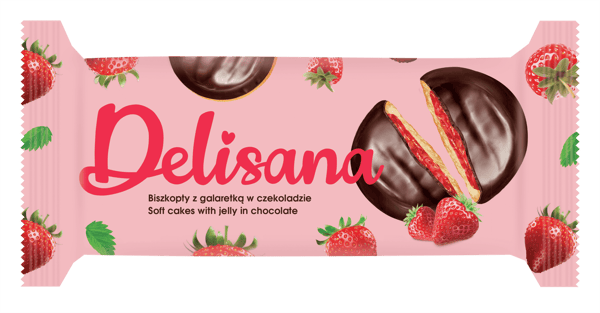 Delisana keksit mansikkahyytelöllä 135g Delisana keksit mansikkahyytelöllä 135g