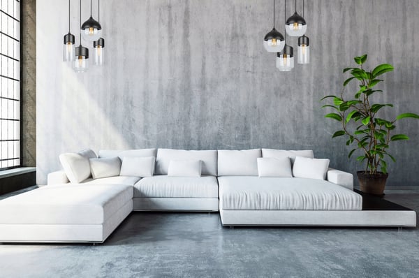 HÆNGENDE LOFTSLAMPE, GLASPLAFON, LED-LAMPE