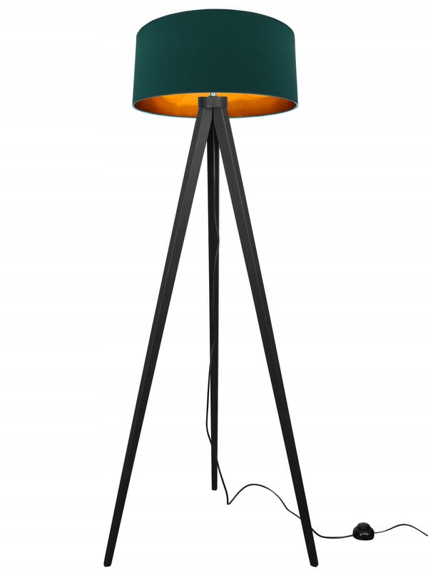 GULVlampe TRIPOD stående i gyldent træ