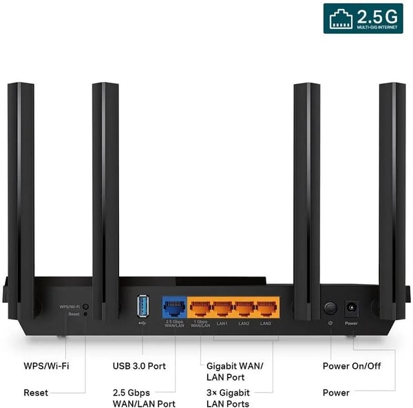 TP-Link Archer AX55 Pro Wi-Fi 6 AX3000 router 2xWAN/LAN 3xLAN USB 3.0