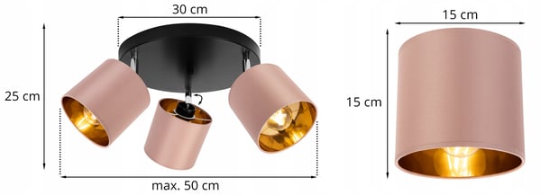 Lofthængende lampe med gylden LED-loftlampe