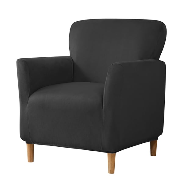 Päällinen pieneen nojatuoliin S, samettia, musta