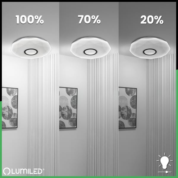 WESTA 48W CCT Hvid Rund LED Loftlampe, Påbygningsmonteret, 40cm + LUMILED Fjernbetjening