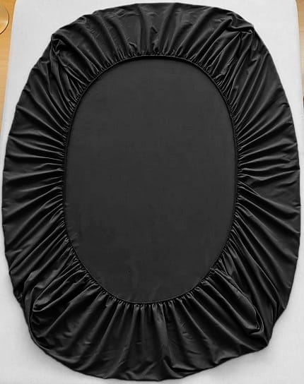 Jerseysärgynliina 90x200+25 cm musta kuminauha