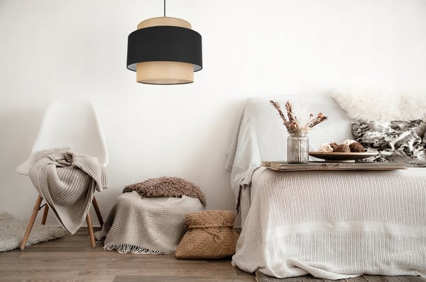 Hængende lampe, loftslysekrone, lampeskærm, boho juta