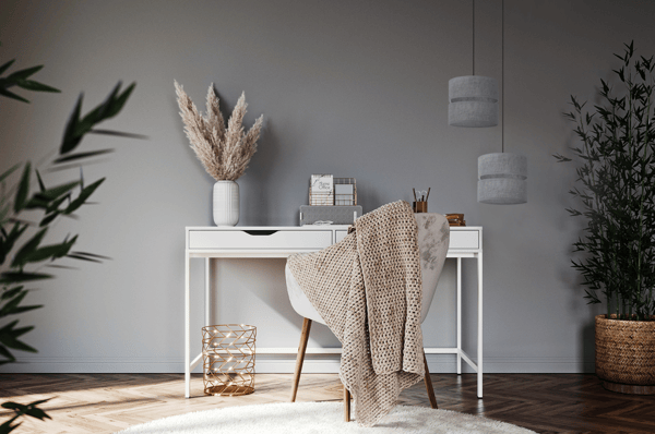 DUO SORT HØRHÆNGELAMPE 1 FLAD GRÅ LAMPESKÆRM L04 20CM