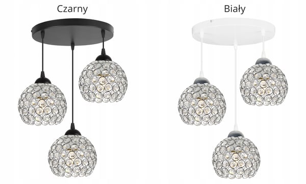 Kromhængende lampe med LED-krystal til loftet
