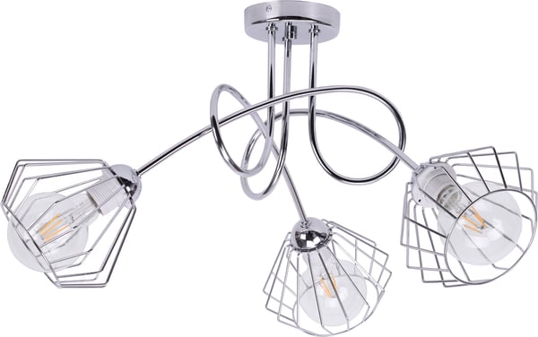 Moderne LED-hængelampe i kromtråd i loftstil