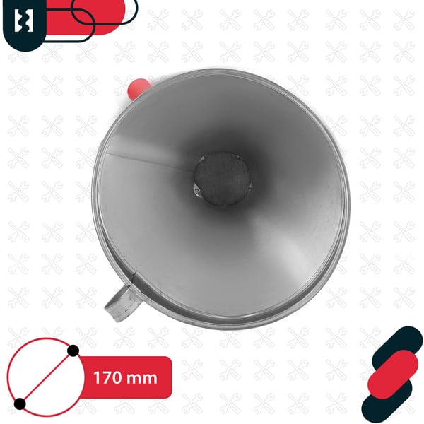 KOTARBAU® Galvaniserad metalltratt med plastspets, sil, filter, sned vinkelskål, 17 cm