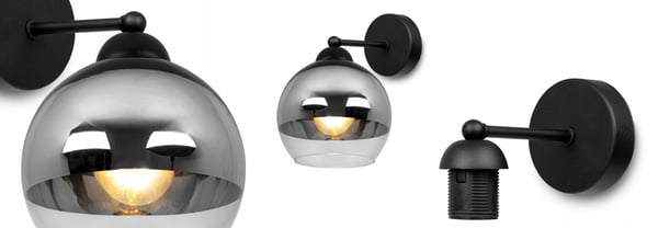 ELEGANT VÆGLAMPE, GLAS, KROM LAMPE, LED