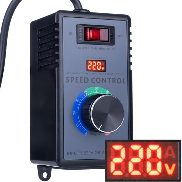 4000W motor-/effekt-/spændingshastighedsregulator i et kabinet med en 230V stikkontakt