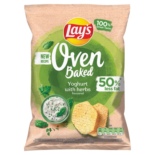 Lay's Uunissa paistetut, muotoillut perunalastut jogurtin ja yrttien maulla 110 g
