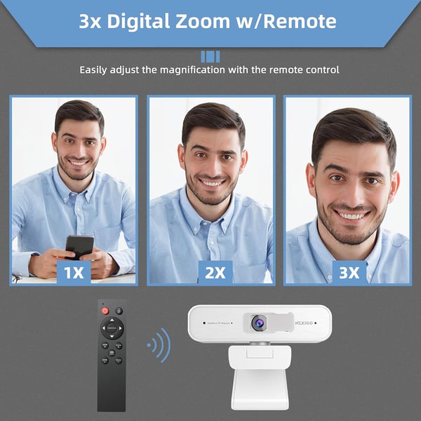 USB 2K Computer Webcam N940P Autofokus Mikrofon Hvid
