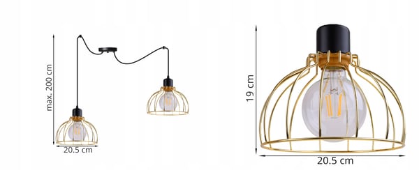Lofthængende lampe med lysekrone i gylden edderkop-stil