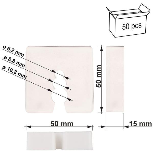 DW-15 50x50 nivelleringsafstandsstykke