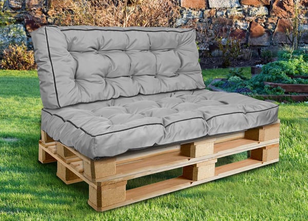 Puutarhapatja 120x40 cm korkealla sivulla palettipenkille vedenpitävä harmaa