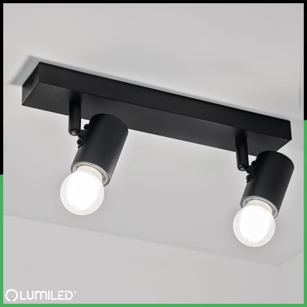 Loftlampe SPOT TUBA Reflektor Halogenarmatur 2x E27 GLAS LUMILED