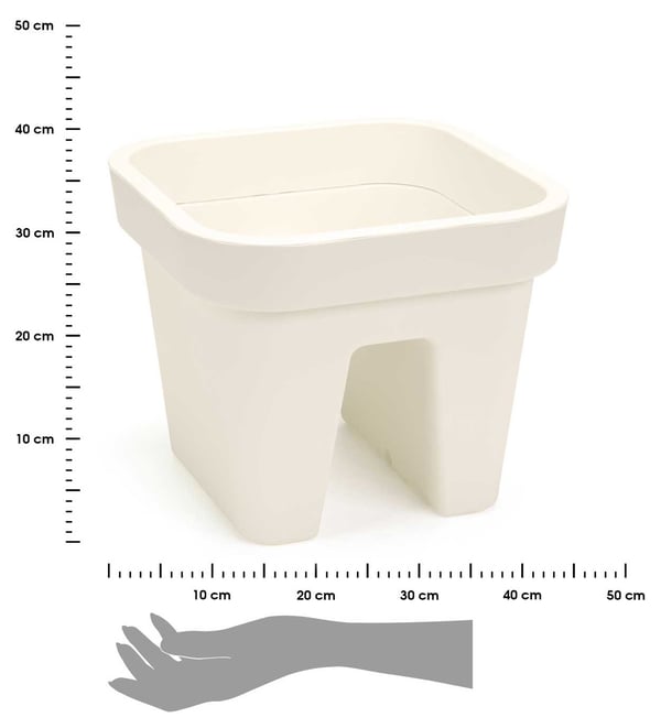 Lys-kaide-kukkaruukku, kermanvärinen 29 cm