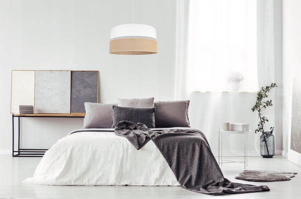 HÆNGELAMPE, LOFTKRONE, LAMPESKÆRM 45 CM, HVID