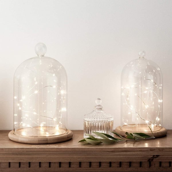 LED-belysning, batteridrevne ledninger, juletræslys, 20 LED'er, 2m, kold, varm