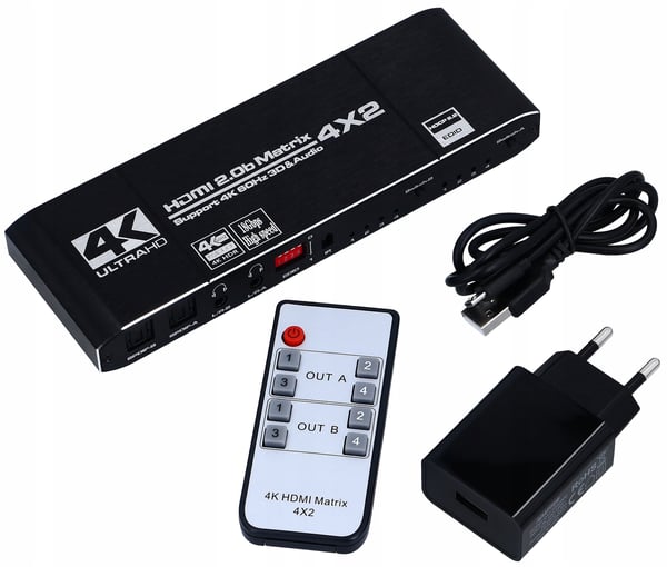 Matrix 4x2 Switch Splitter HDMI 2.0 HDR 18G UHD 4K