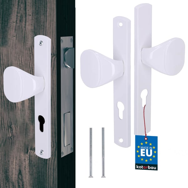 Handtag för grinddörr långplatt aluminium vit 72 mm Handtag för grinddörr långplatt aluminium vit 72 mm