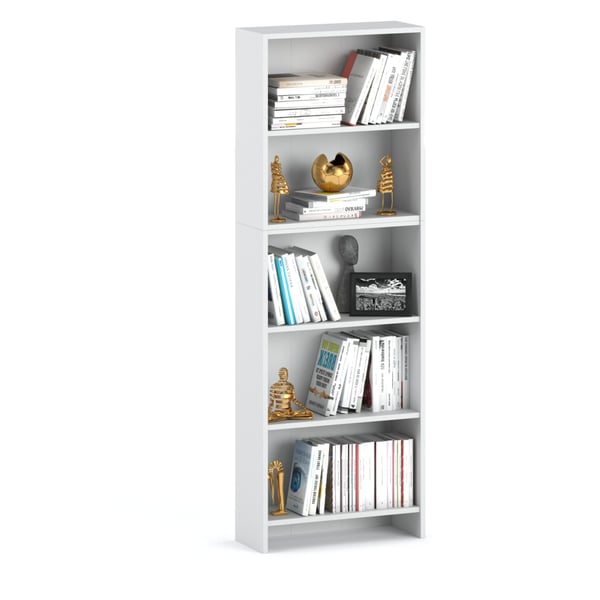 Hvid kontorbogreol 60 CM 5 hylder Loft legetøjshylde